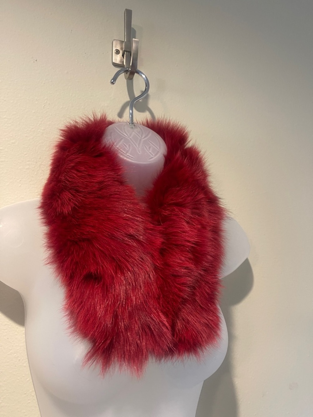 Red Real Fur Scarf Collar